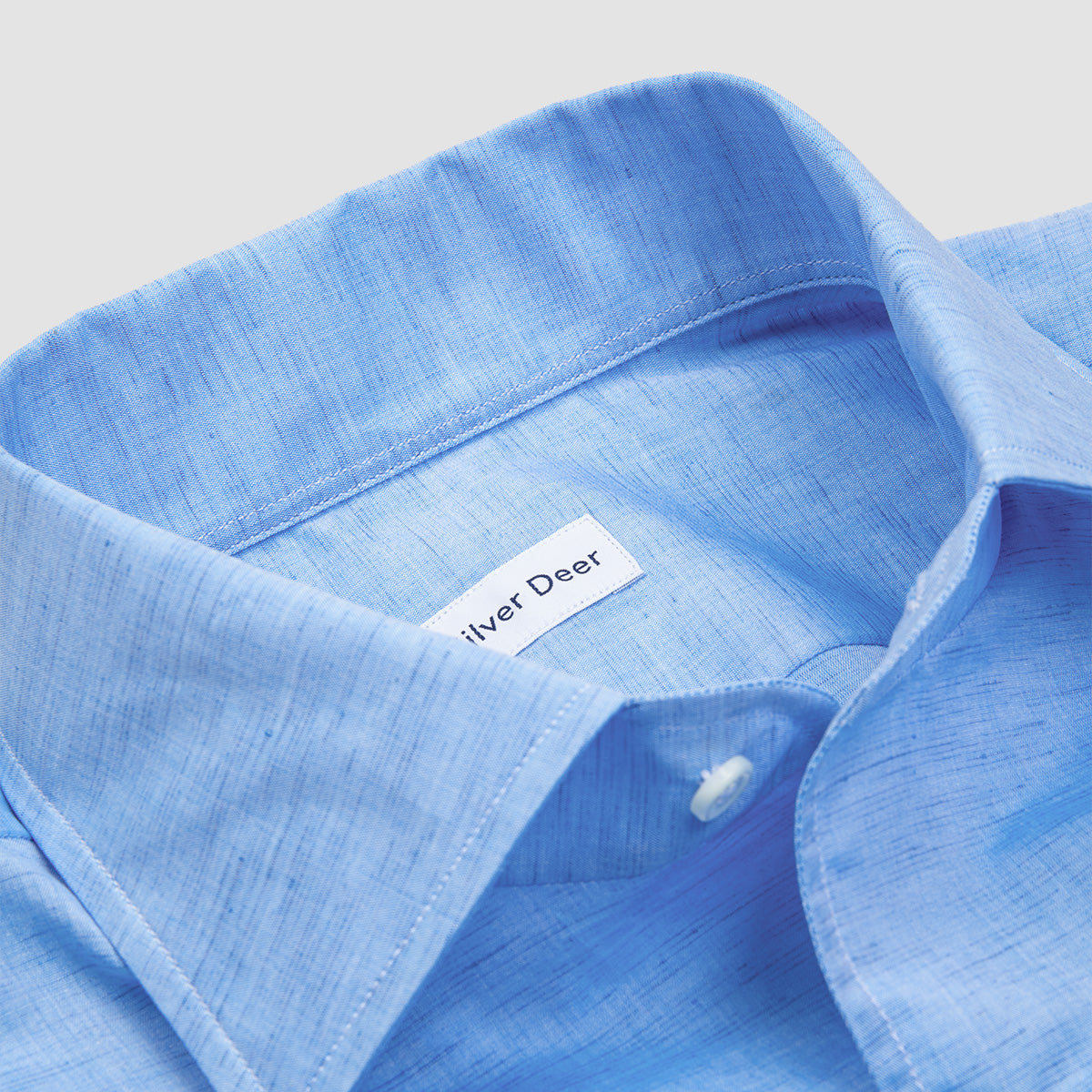 Silver Deer Acqua Blue Carlo Riva Cotton Linen Double Shirt