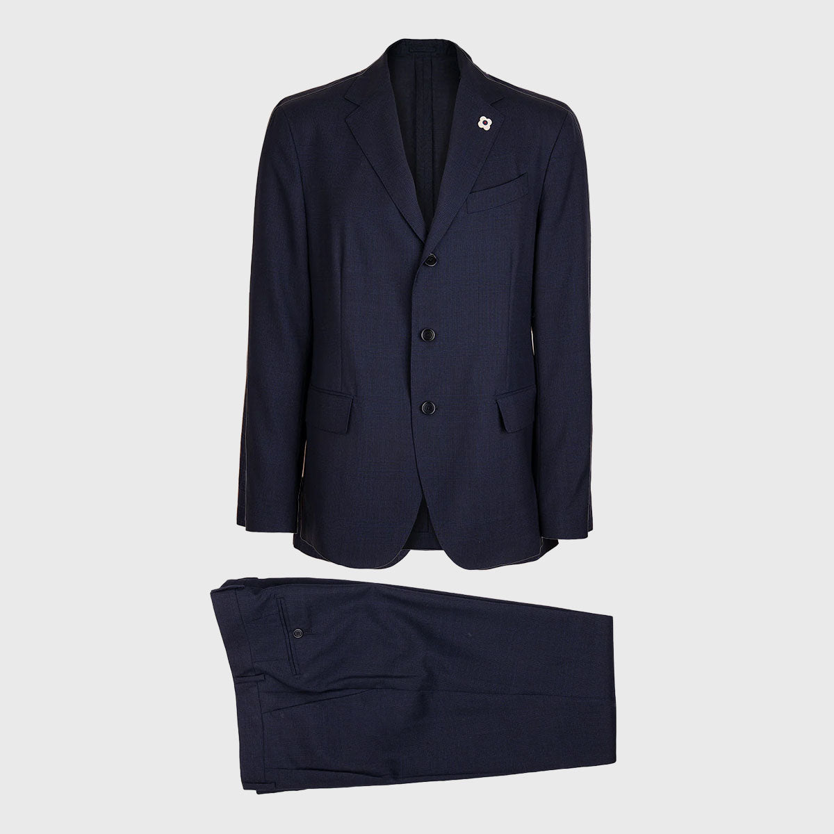 Navy Prince of Wales Easy Wear Suit - Navy