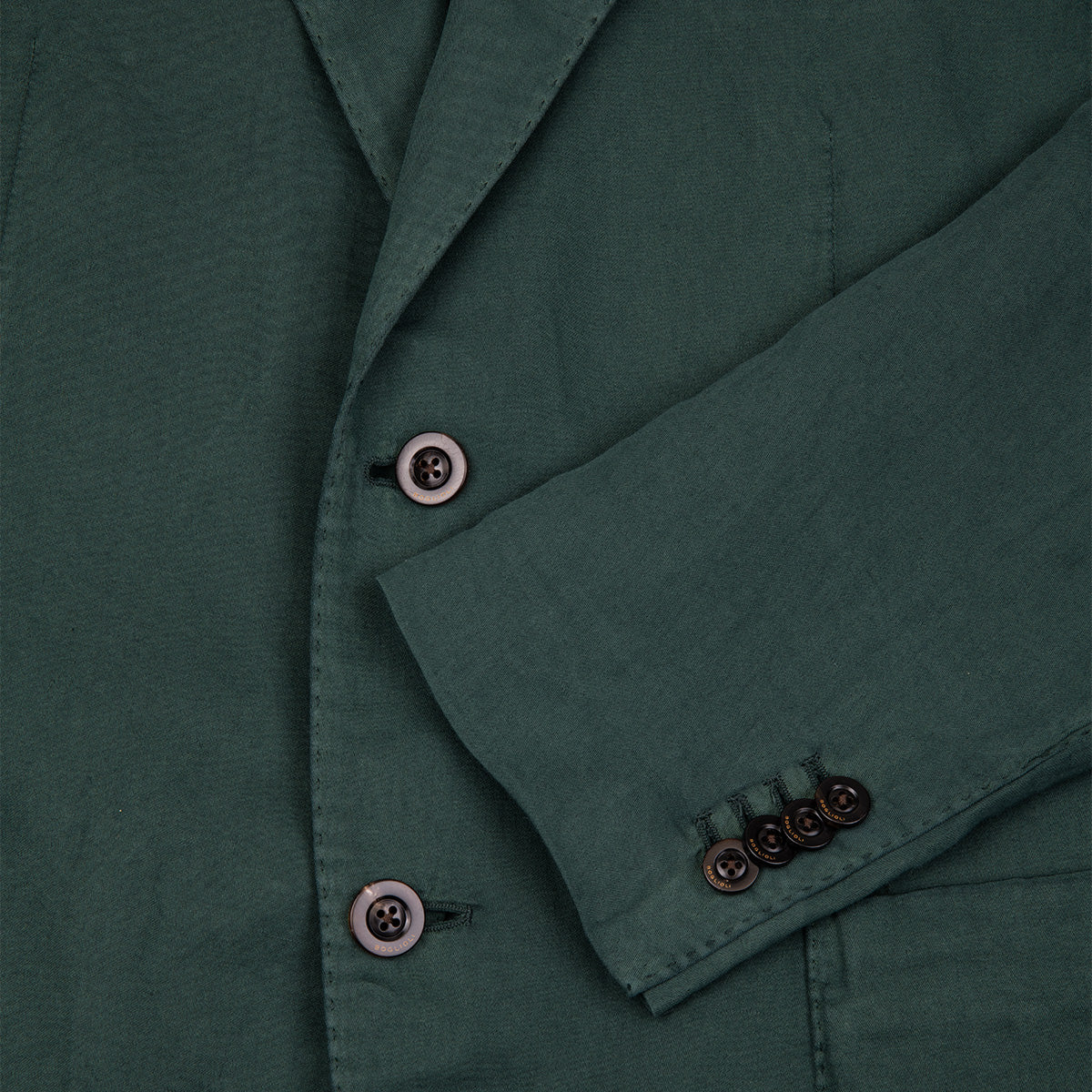 Green Peak Lapel Cotton Linen Sports Jacket - Green