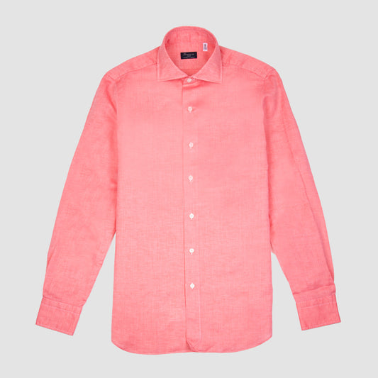 Carlo Riva Cotton Linen Napoli Fit Sportshirt - Red