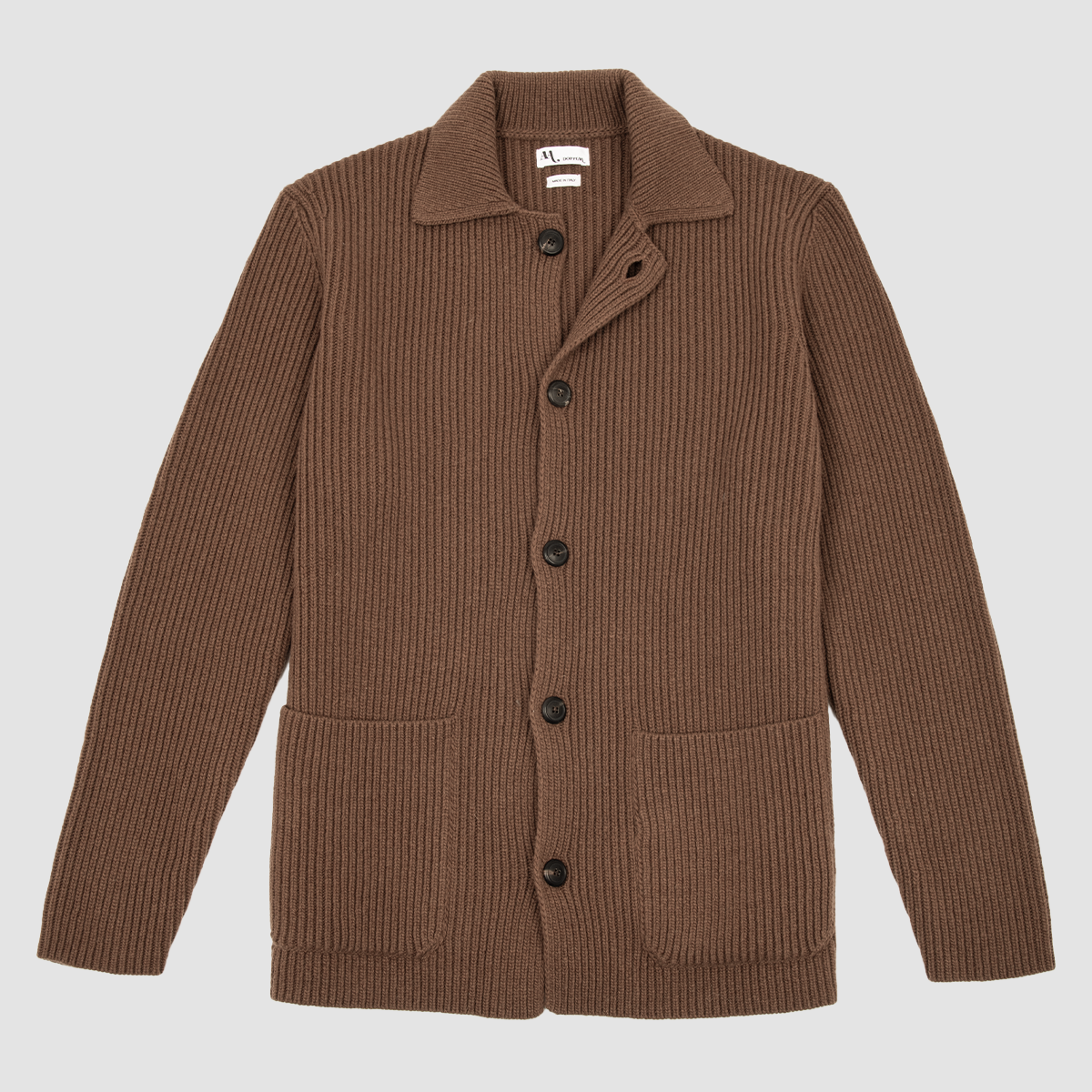 English Rib Sweater Jacket - Brown