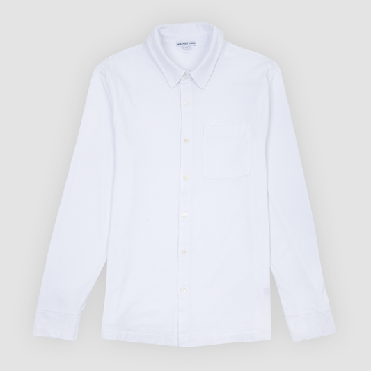 Clean Long Sleeve Jersey Shirt White