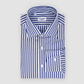 Navy & White Stripped Shirt with Lino Collar