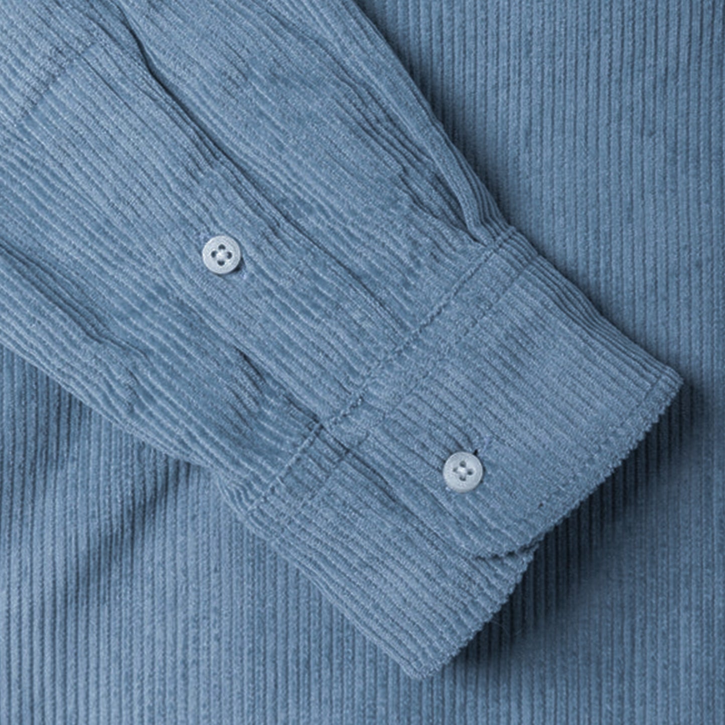 Light Blue Jumbo Corduroy Long Sleeve Camp Shirt