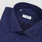 Navy Cotton & Linen Shirt with Tullio Collar