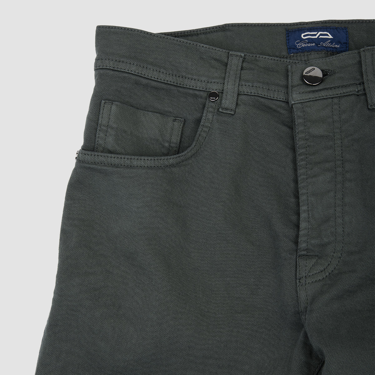 Green Cotton 5 Pocket Trousers