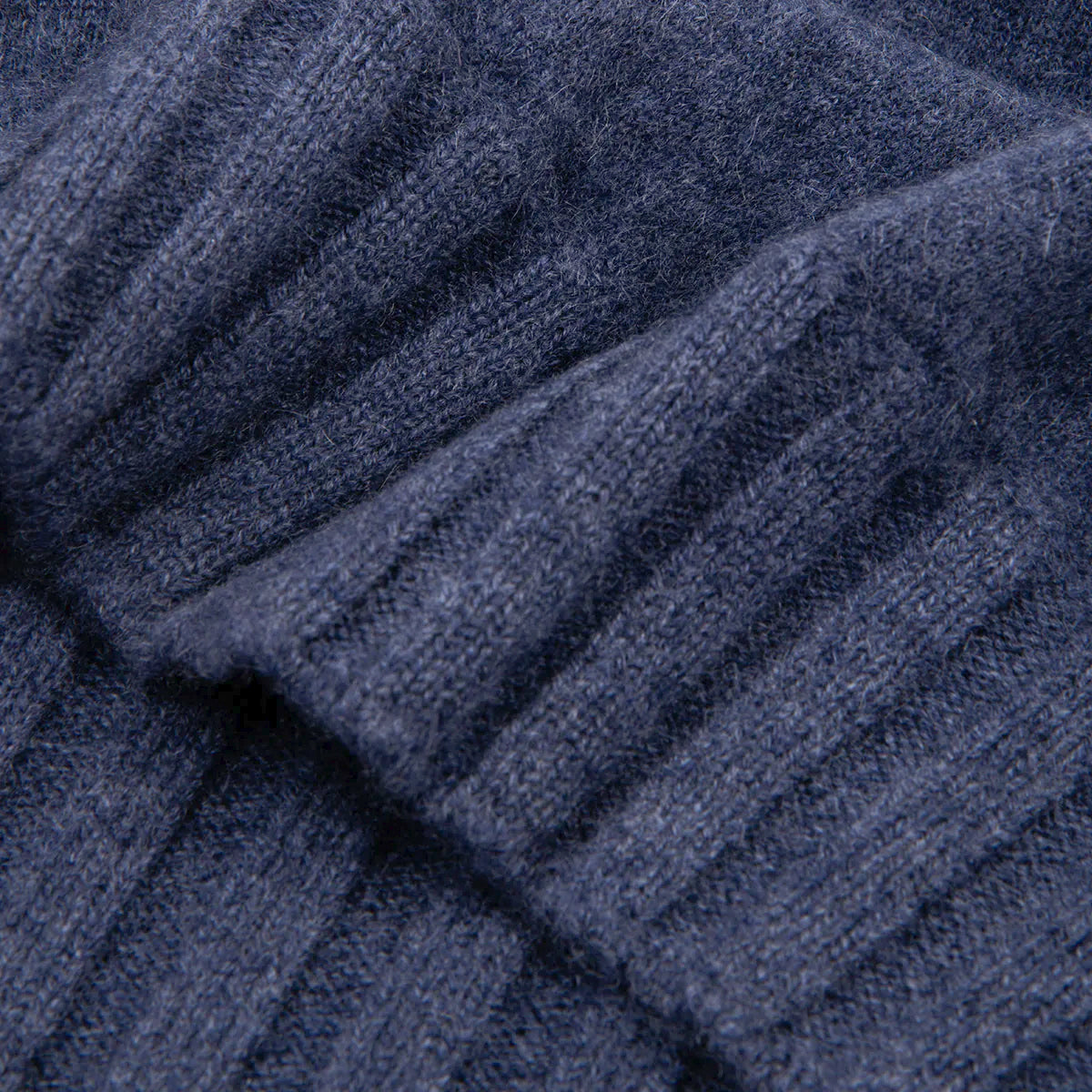 Light Blue Cashmere Quarter Zip Sweater