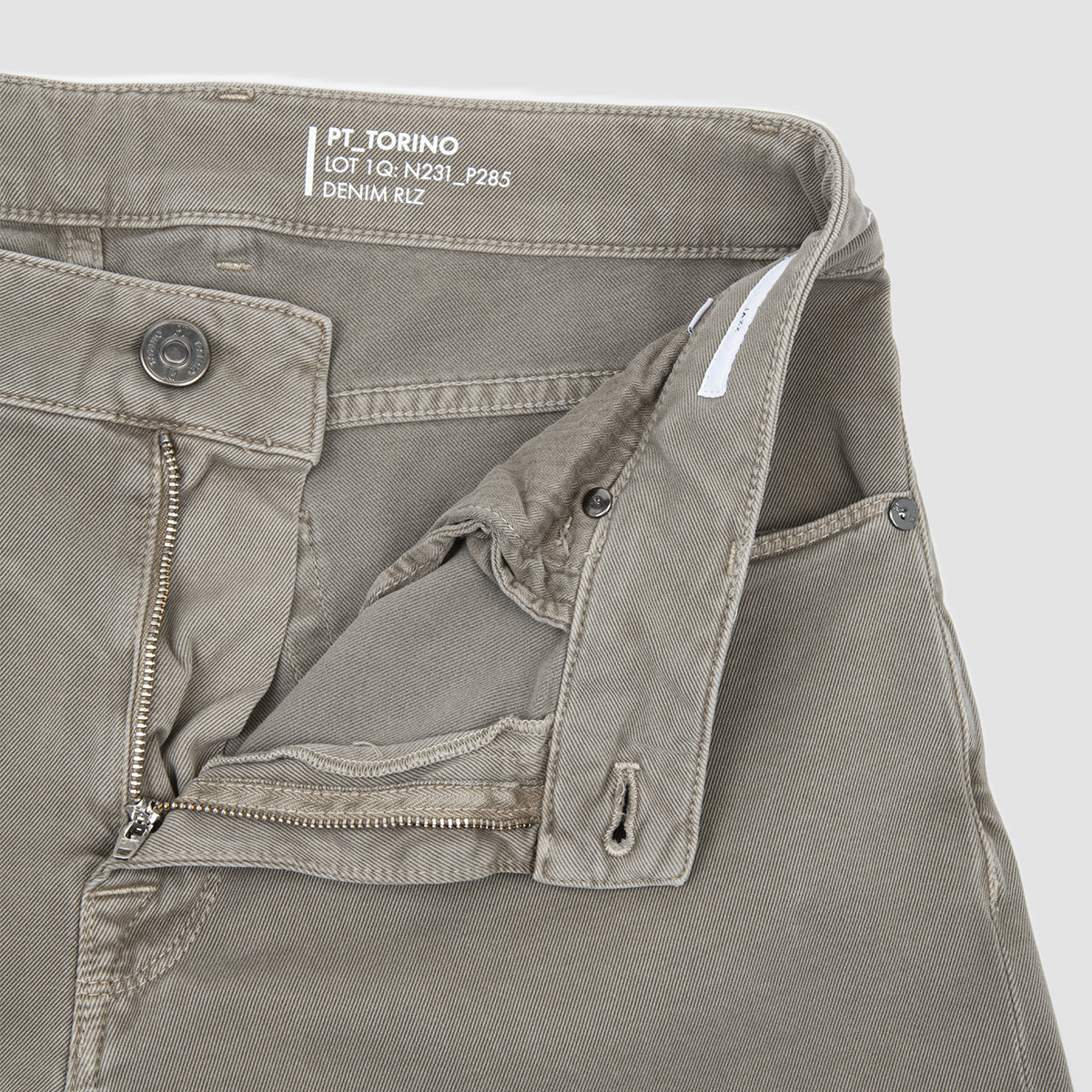 5 Pocket Trousers Cotton Cashmere Stretch Drill - Y121 Taupe