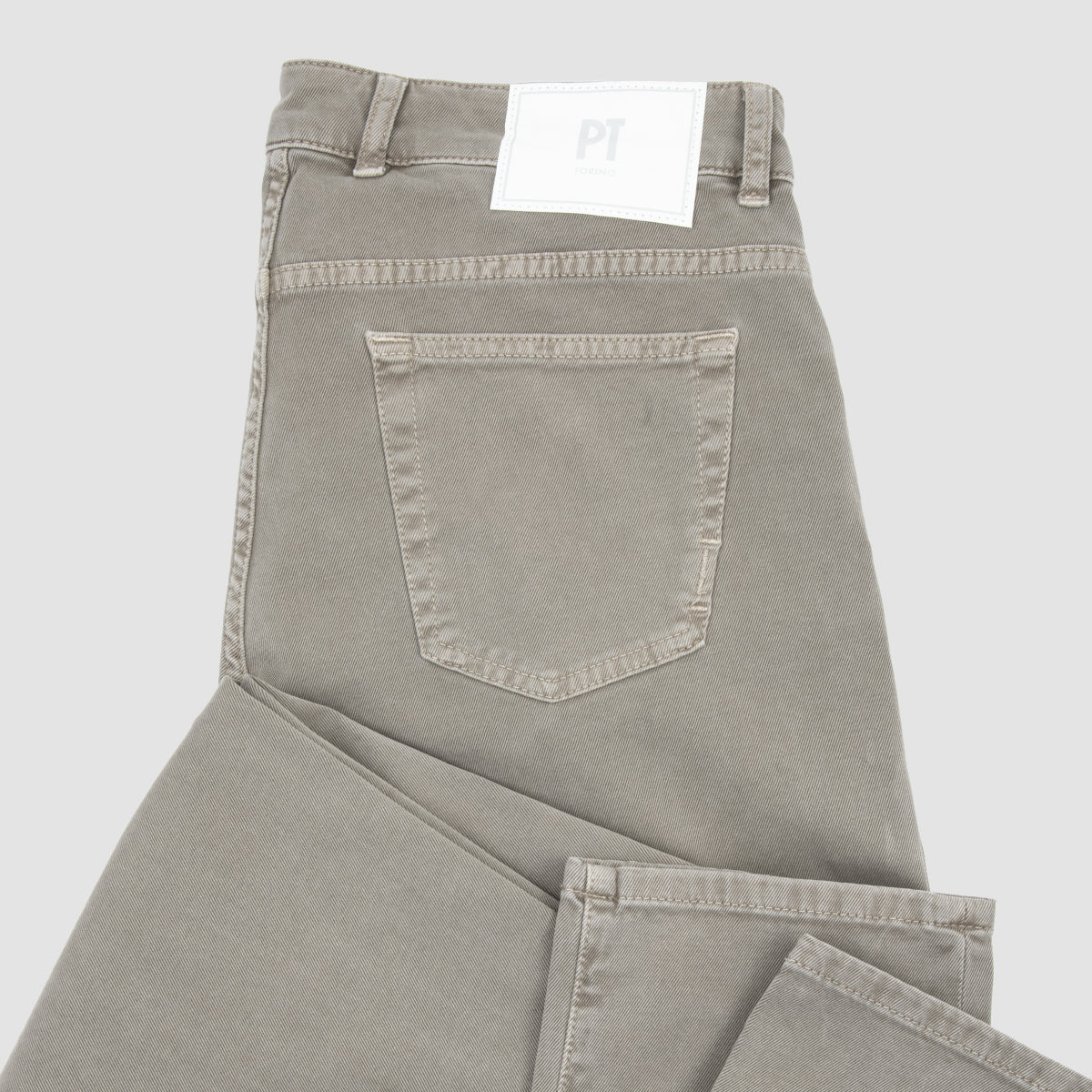 5 Pocket Trousers Cotton Cashmere Stretch Drill - Y121 Taupe