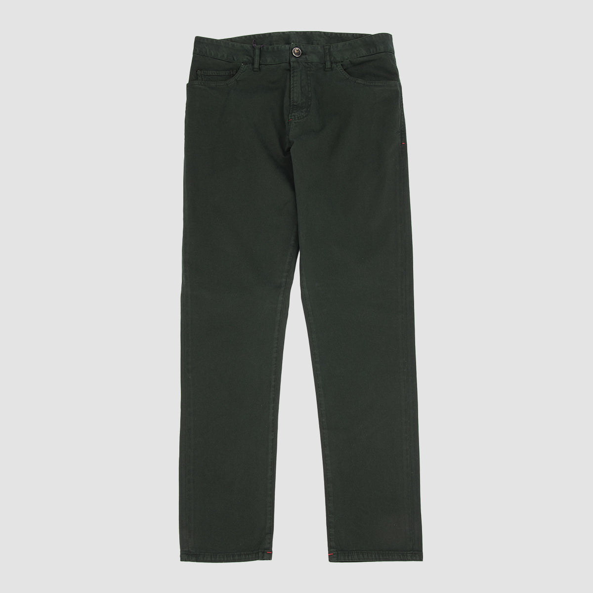 Dark Green 5 Pocket Trouser in Stretch Cotton Gaberdine