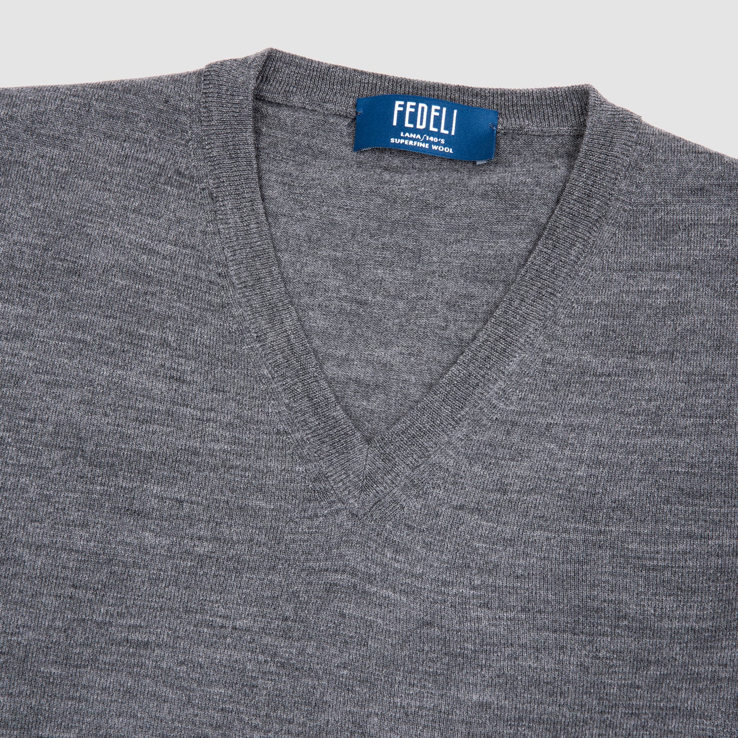 Wool V Neck Sweater Dark Grey