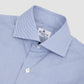 White & Blue Micro Check Poplin with Eduardo Spread Collar in Napoli Fit 170/2 Dress Shirt