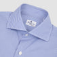 White & Blue Stripped with Eduardo Spread Collar in Napoli Fit 170/2 Dress Shirt