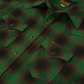 Ultra Heavy Flannel Ombré Check Western Shirt Green