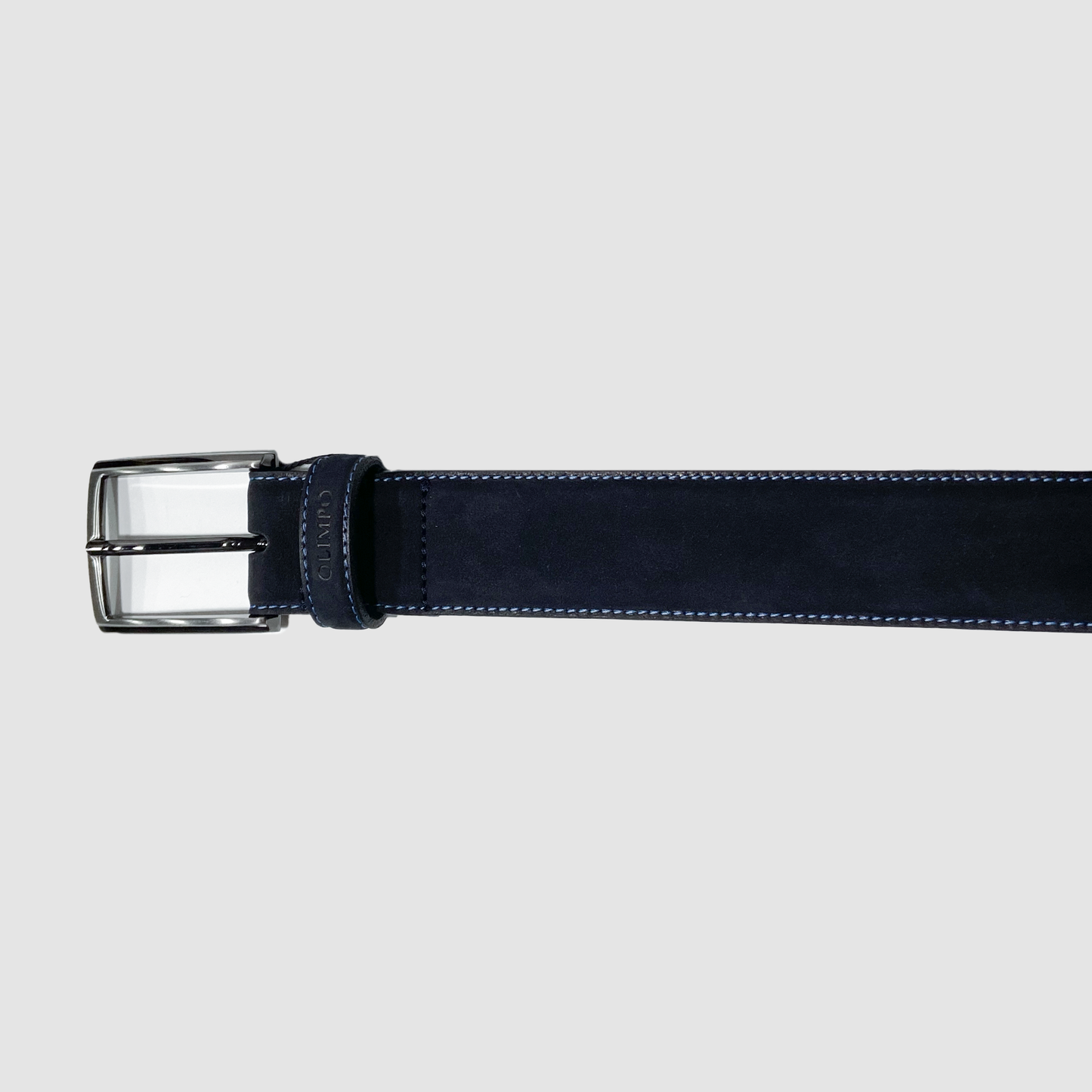 Suede Stitched Belt Navy Blue