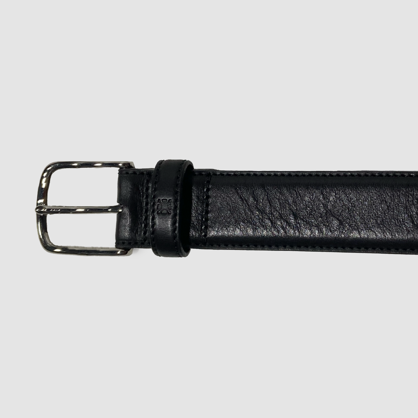 Classic Stitched Leather Belt Black