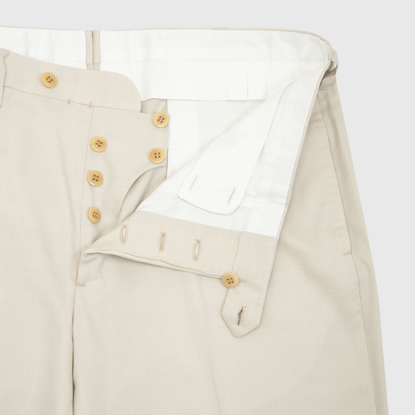 Hand Made Cotton, Wool and Silk Beige Trousers