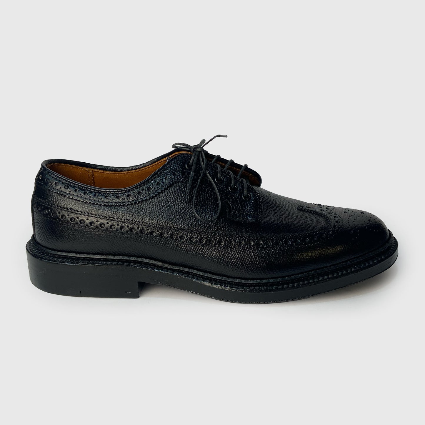 Alden x Silver Deer Long Wing in Black Pebble Grain with Double Leather Sole 97690