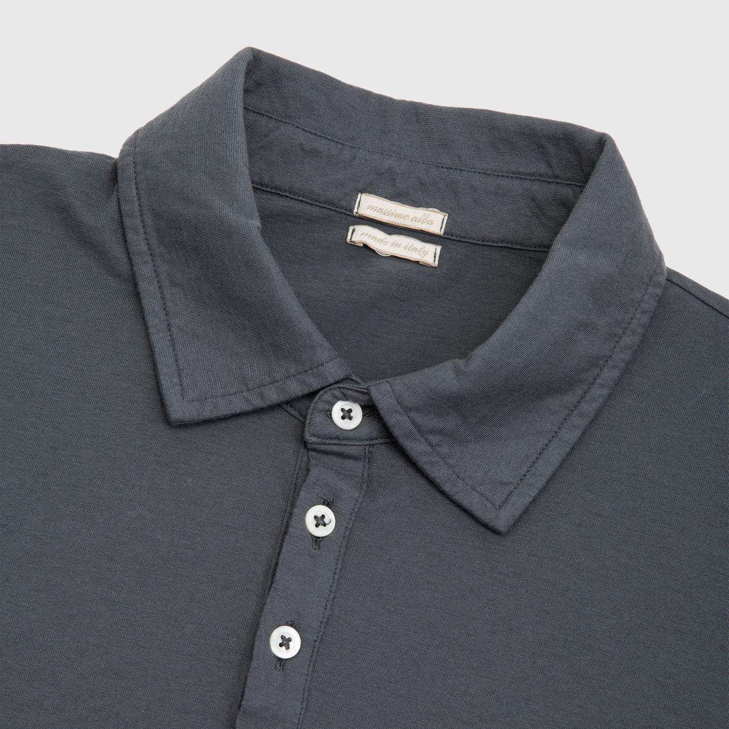 Cotton Long Sleeve Polo Shirt Lead