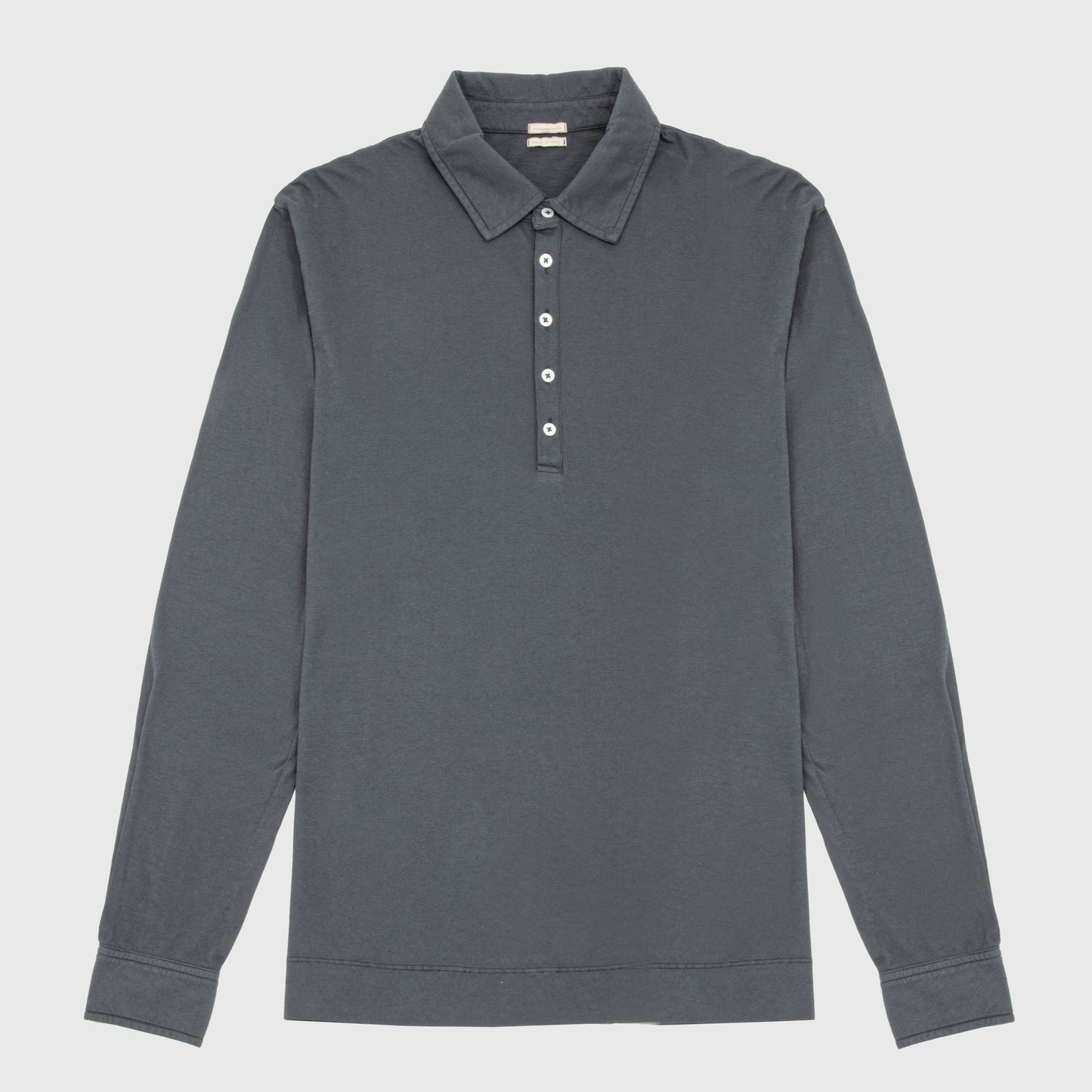 Cotton Long Sleeve Polo Shirt Lead