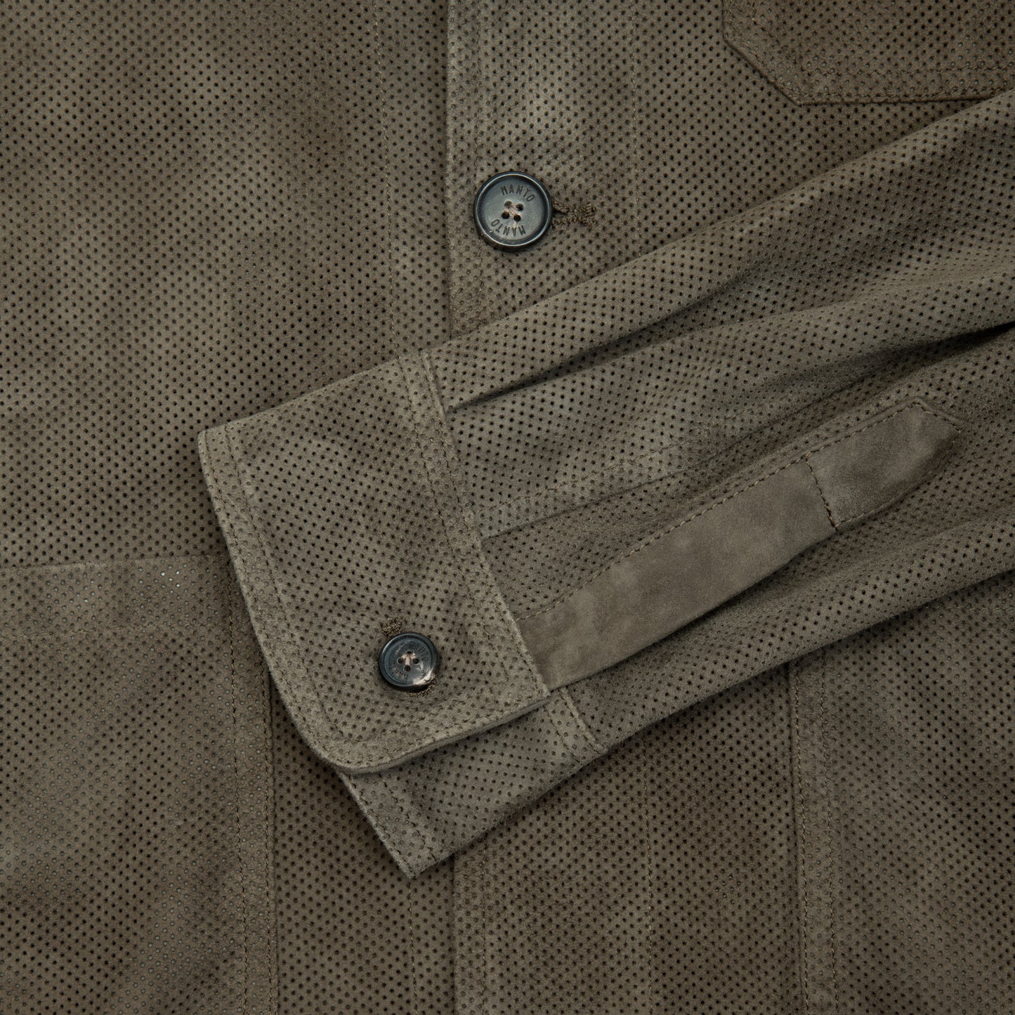 Perforated Suede Chore Coat Grey