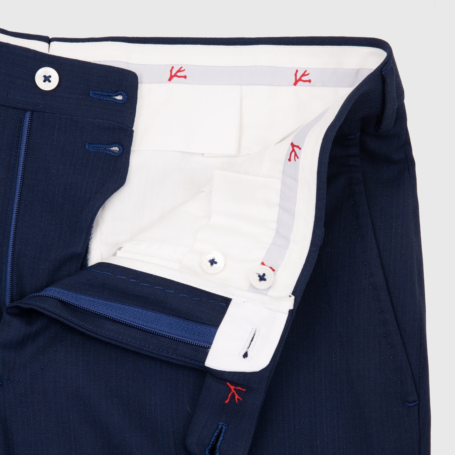 Capri Double Breasted Super 160`s Naples Blue Hounstooth Suit Naples Blue