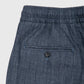 Summer Denim in Wool Silk and Linen Drawstring Trousers Blu Chiaro