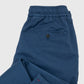 Gabardine Comfort Cotton Drawstring Trousers Light Blue