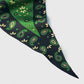 Paisley Bandana in Diamond Shape 100% Silk Green, Navy & Beige
