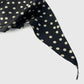 Polka Dot in Diamond Shape Bandana 100% Silk Black & Beige