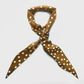 Polka Dot in Diamond Shape Bandana 100% Silk Copper & Beige