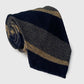 Beige, Grey and Navy Striped Knit Tie - 8.5cm