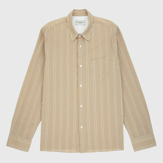 EMORY Stripped Cotton Shirt Khaki/Ecru/Grey