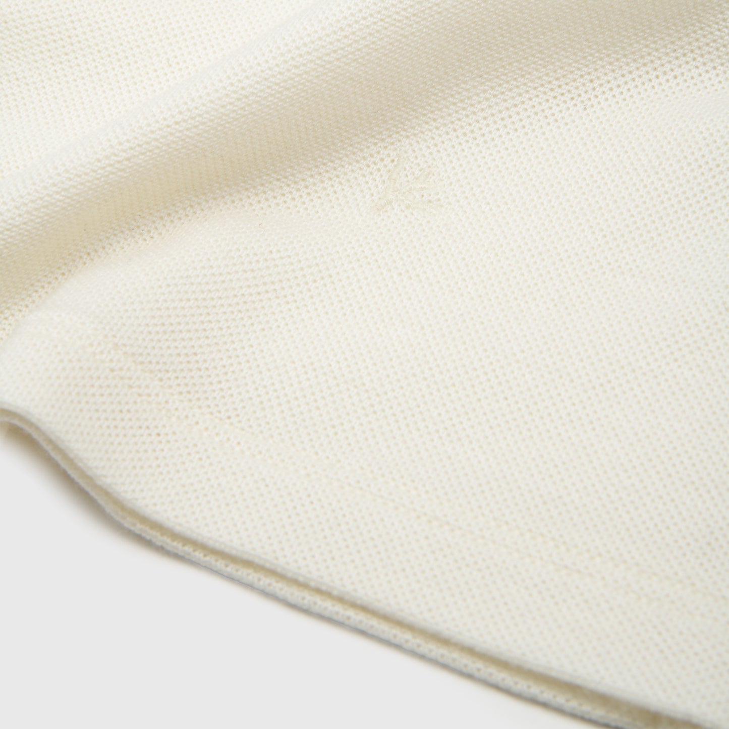 Zipped Polo in Wool Piquet White
