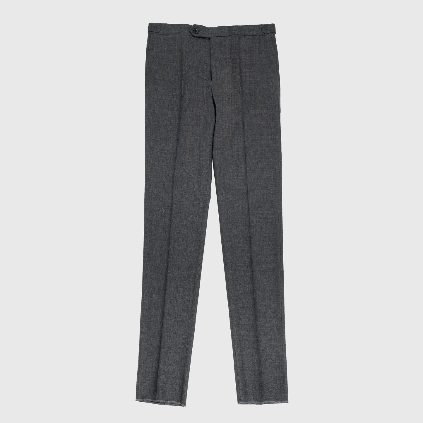 Medium Rise Slim Fit 120´s Wool Trouser with Side Adjusters - Dark Grey Melange
