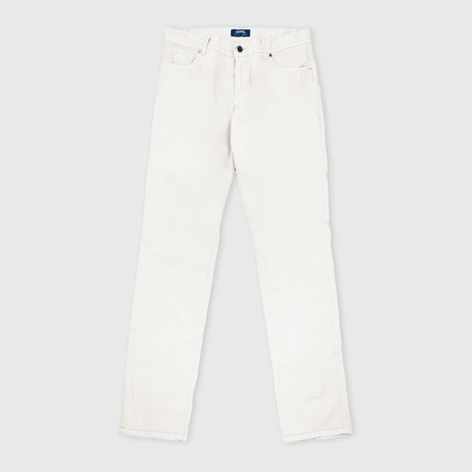 5 pocket Cotton Silk Trousers  White