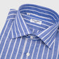 Striped Linen & Cotton Shirt  with Lino Collar Royal Blue and White