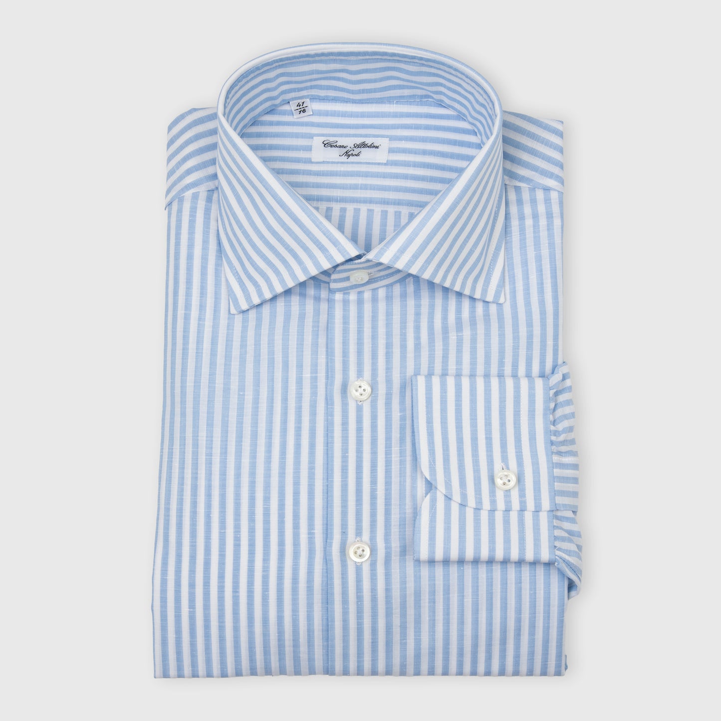 Striped Linen & Cotton Shirt with Lino Collar