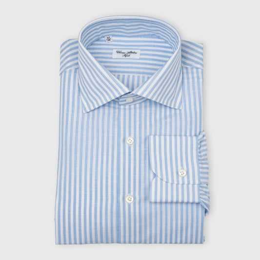 Striped Linen & Cotton Shirt with Lino Collar