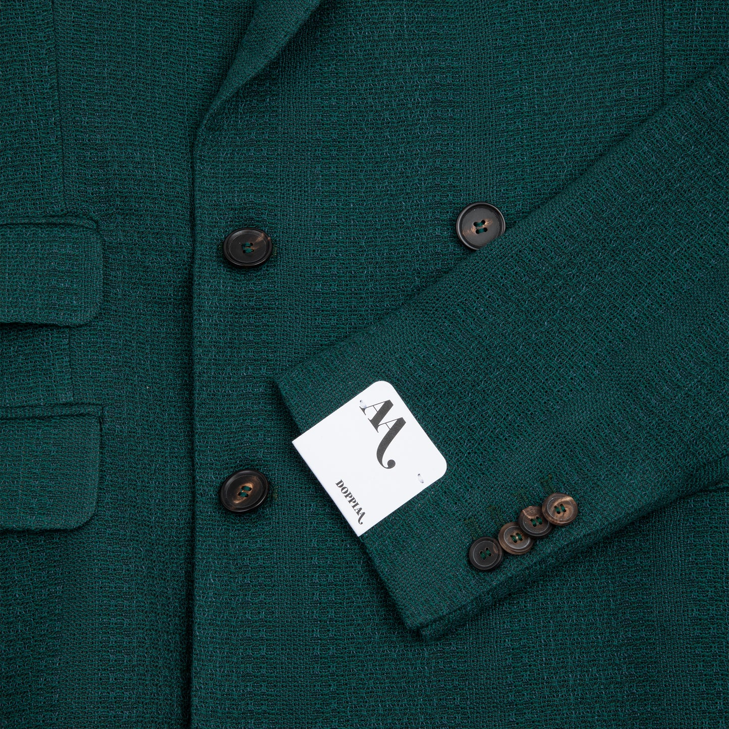 Double Breasted Jacket with Patch Pockets Green