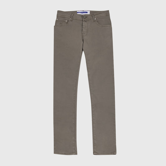 5 pocket Nick Fit, Cotton Lyocell Trousers Taupe