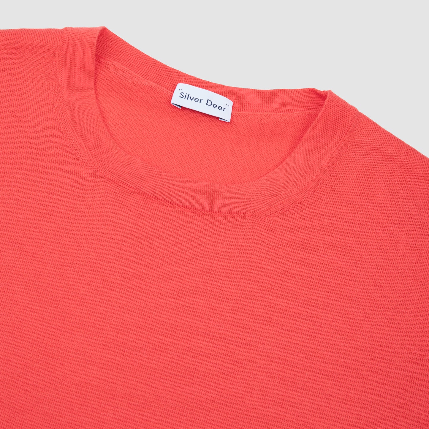 Knit Fine Gauge T-Shirt - Coral