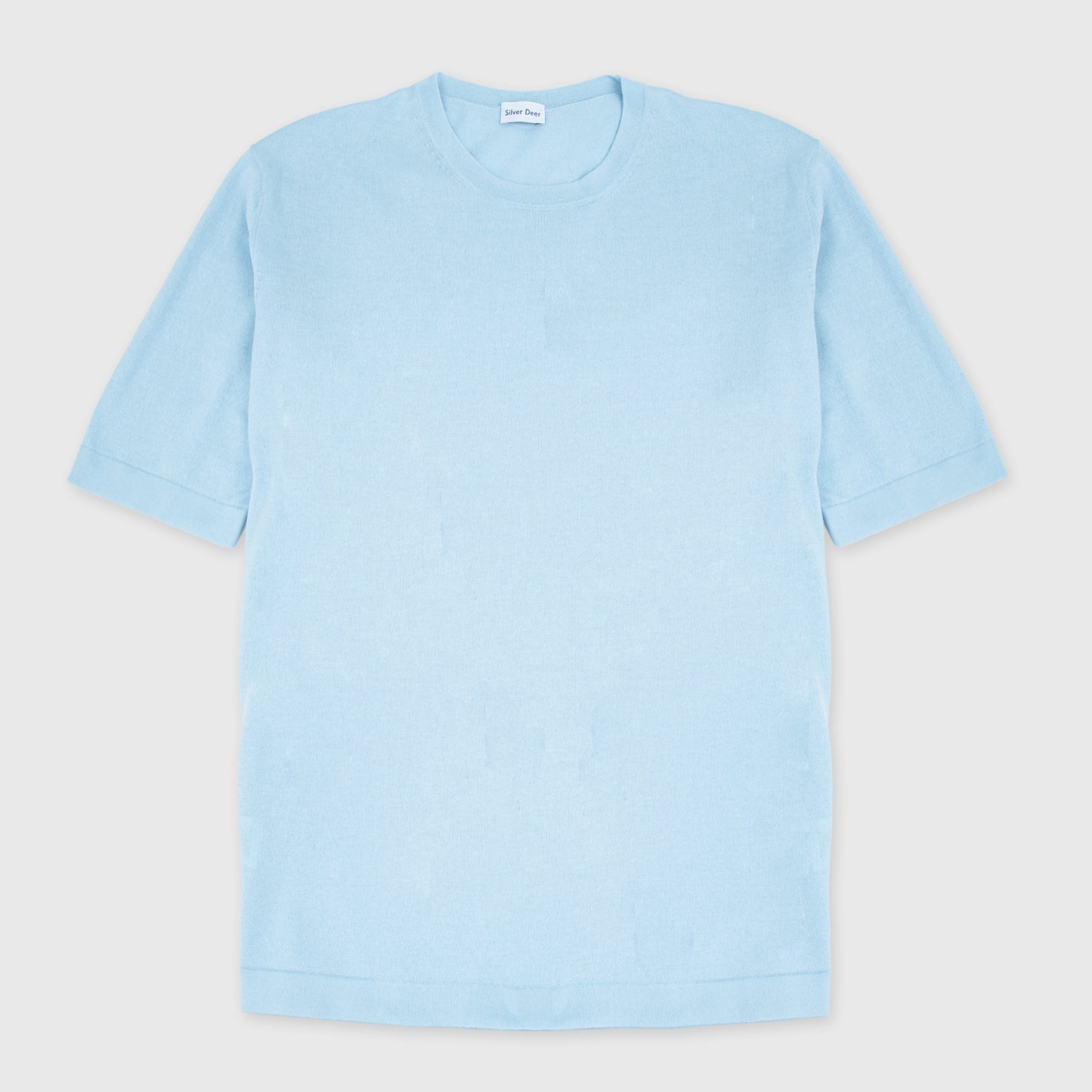 Knit Fine Gauge T-Shirt Light Blue