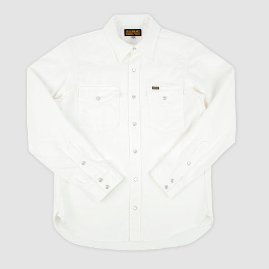 13.5oz Denim Western Shirt White