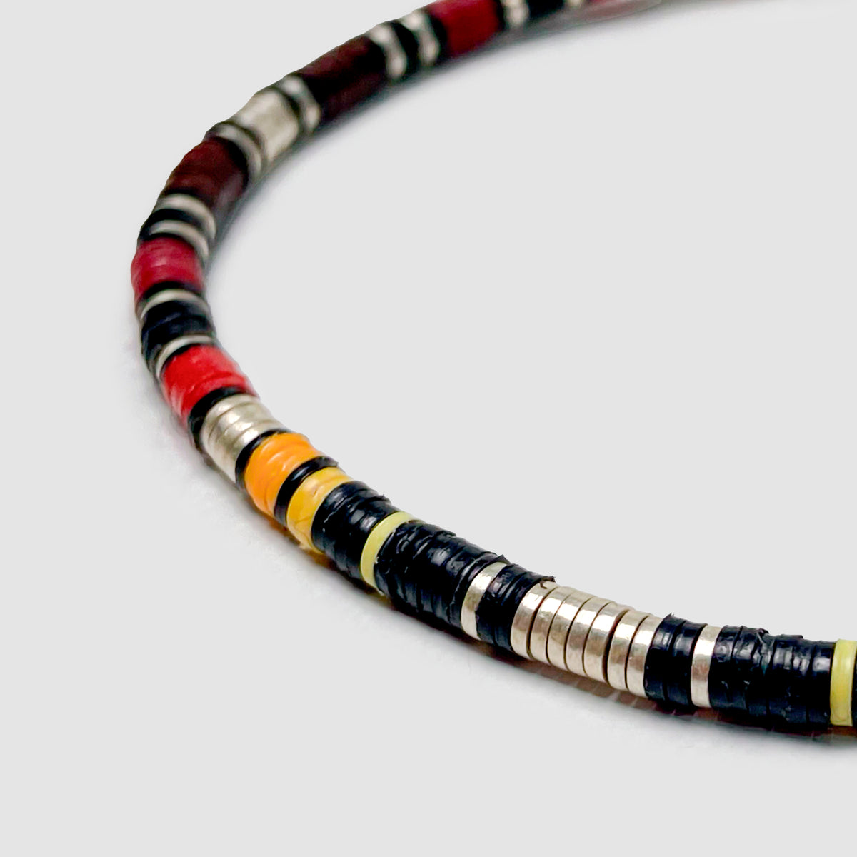 Rlzon In Burgundy Pattern Beads with Sliver Discs