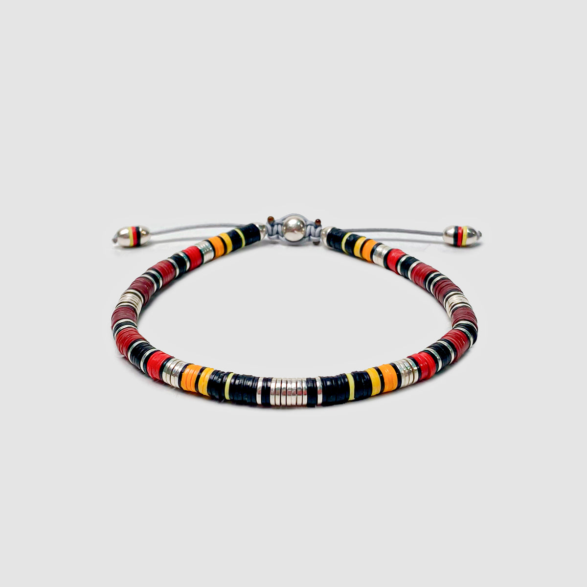 Rlzon In Burgundy Pattern Beads with Sliver Discs