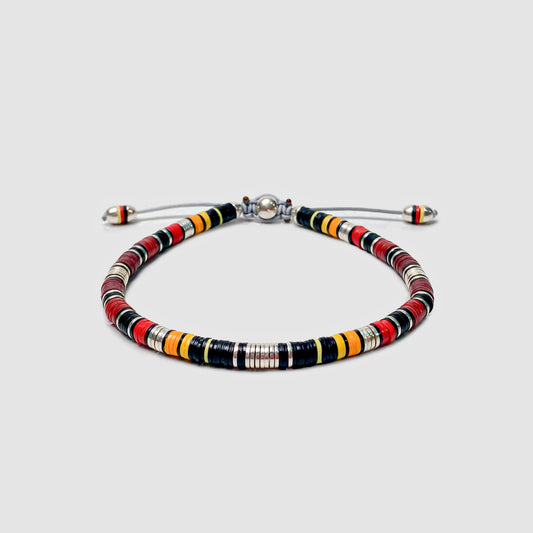 Rlzon In Burgundy Pattern Beads with Sliver Discs
