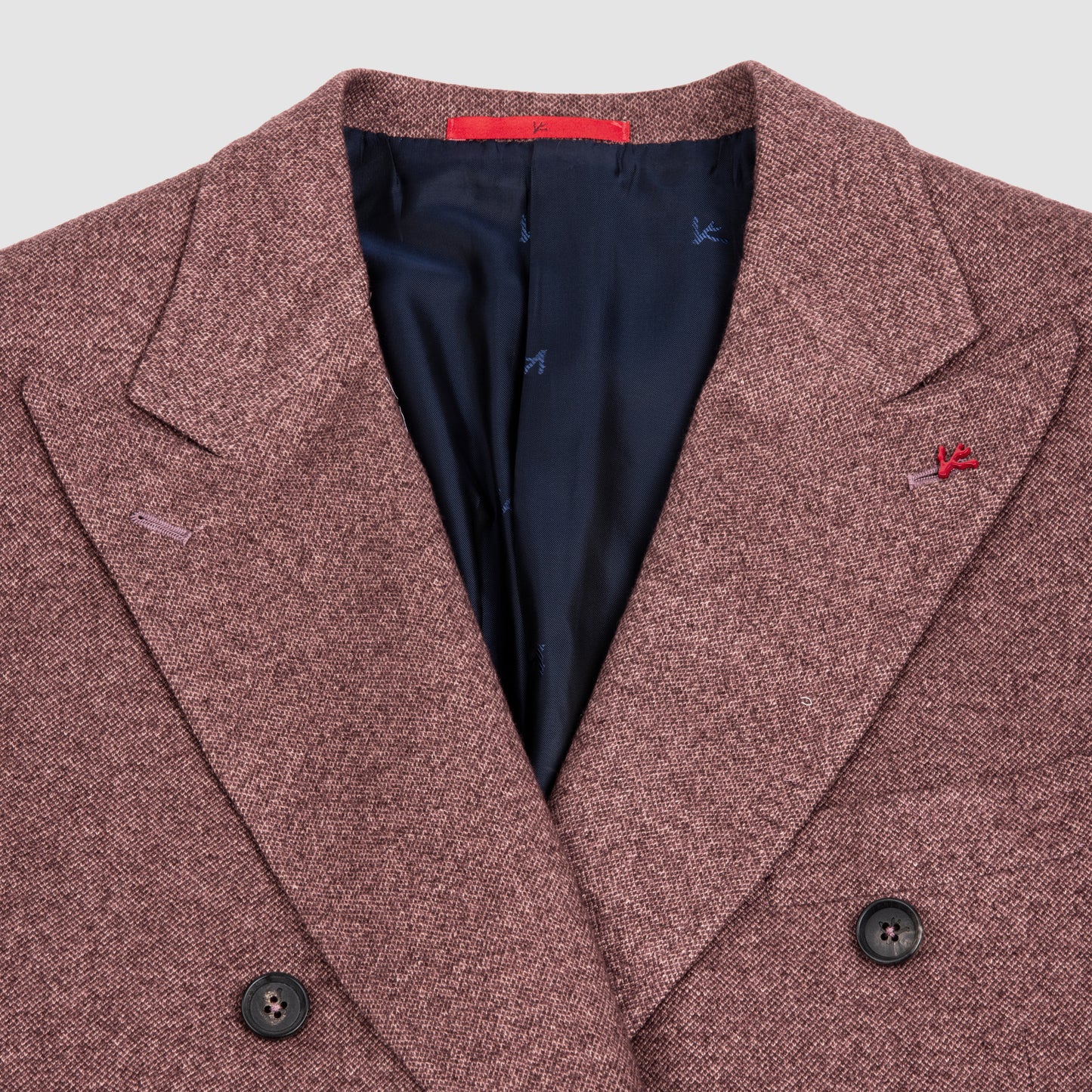 Capri Cahmere and Silk Jersey Double Breasted Jacket Burgandy