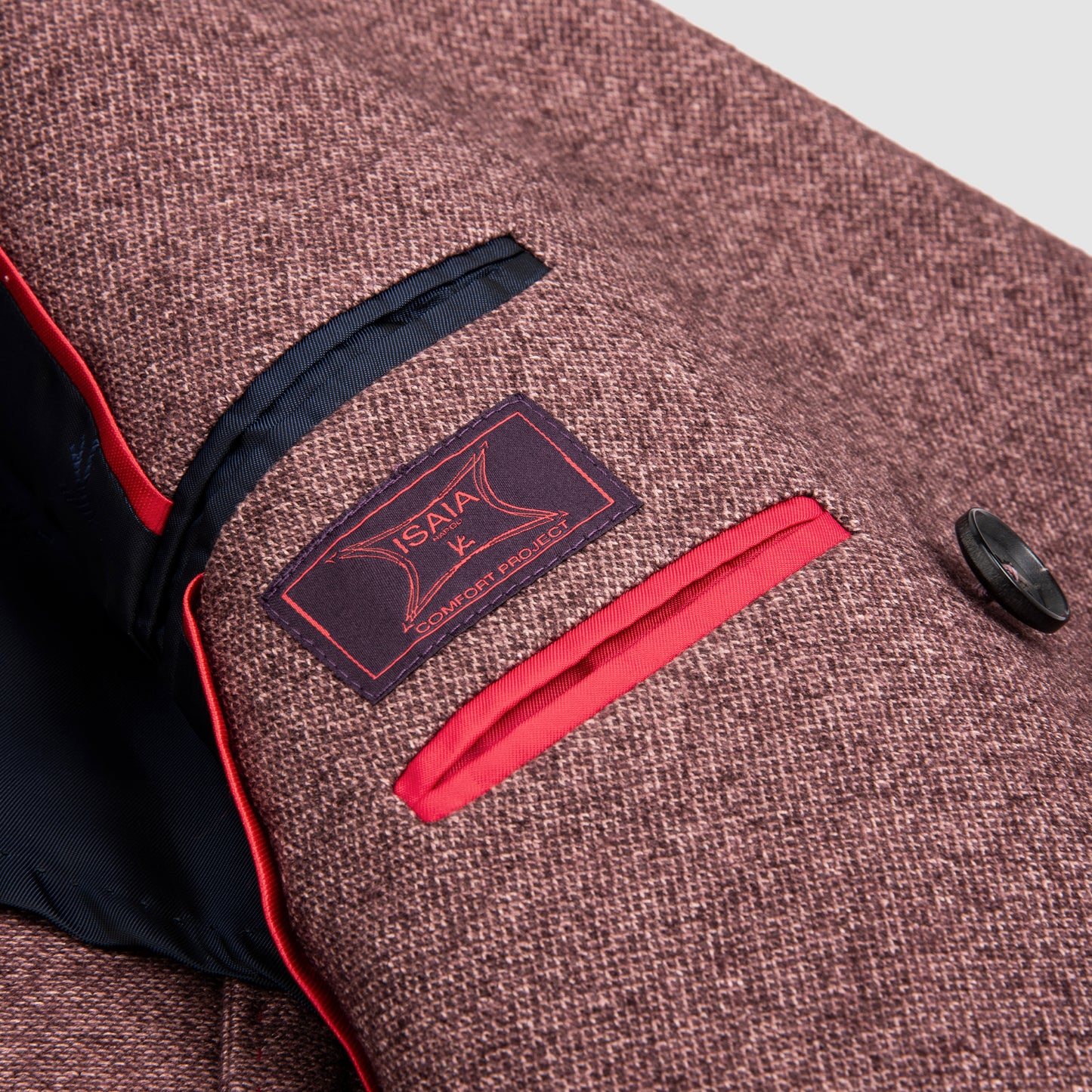 Capri Cahmere and Silk Jersey Double Breasted Jacket Burgandy