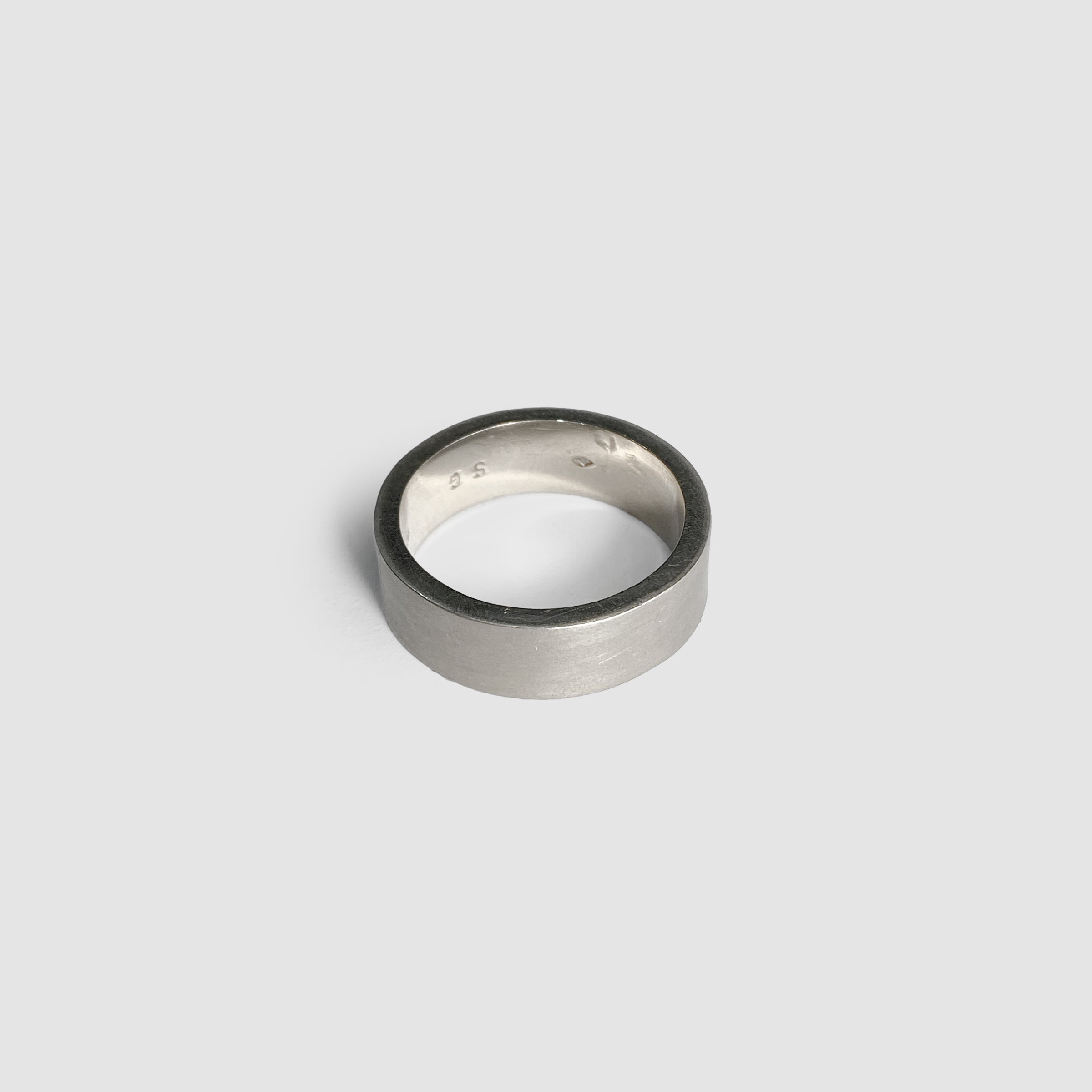 Inside-Outside, Matt Ring, .950 Silver, size 10 – Silver Santa Fe